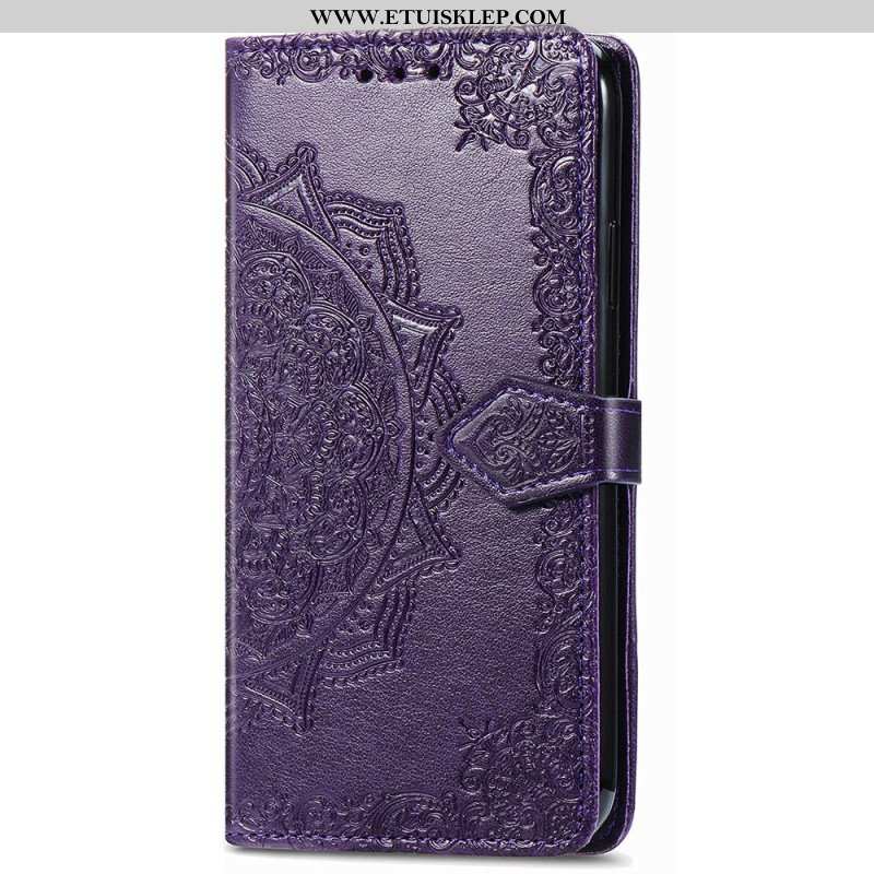 Etui Folio do iPhone 15 Pro Max z Łańcuch Barokowa Mandala Z Paskiem